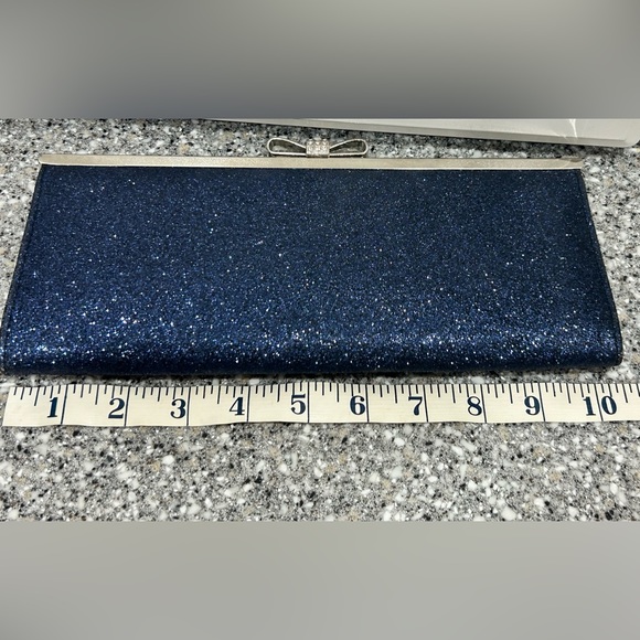 INC International Concepts Blue Sparkle Clutch Purse - Picture 8 of 10